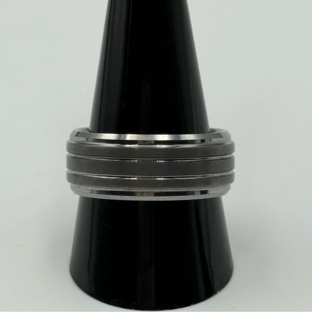 Tungsten Wedding Ring Durable Carbide Band with Double Groove Design Comfort